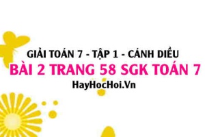 Giải bài 2 trang 58 Toán 7 Tập 1 SGK Cánh Diều: Tính chất dãy tỉ số bằng nhau